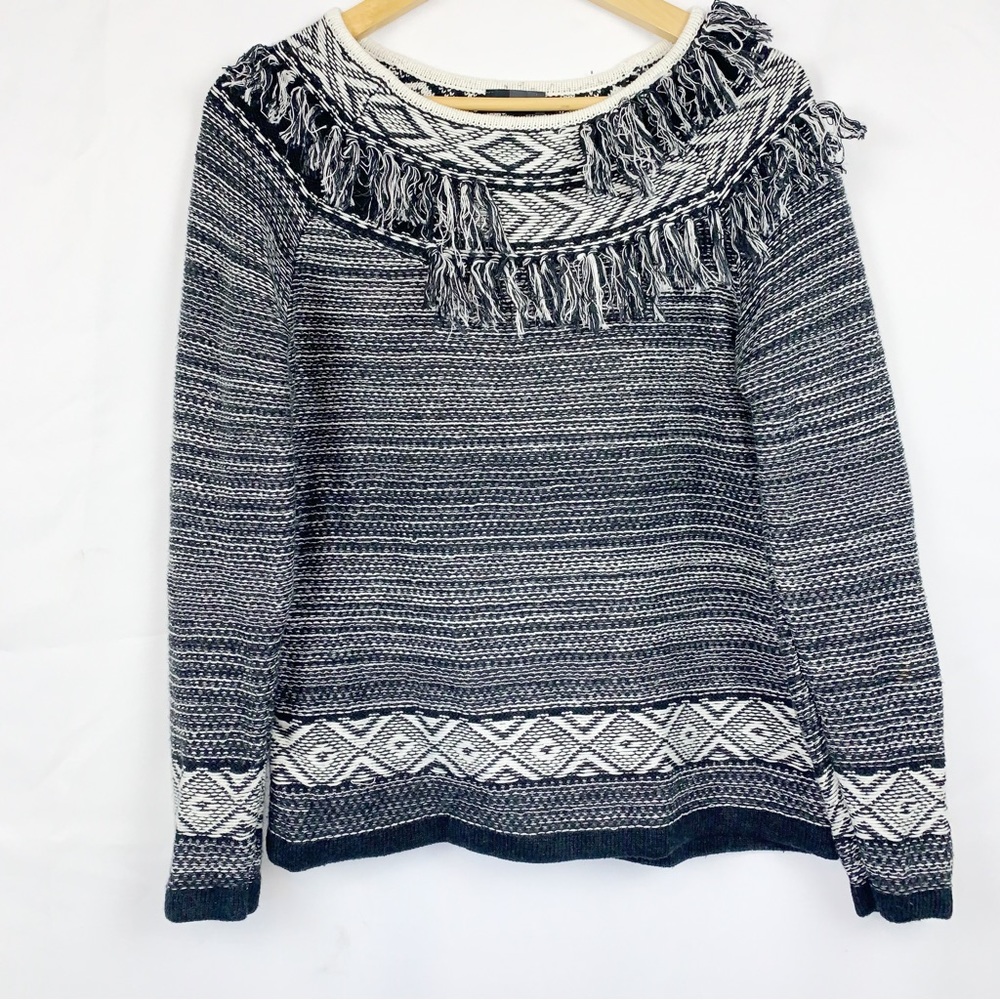 The Limited Southwestern Fringe Crewneck Sweater